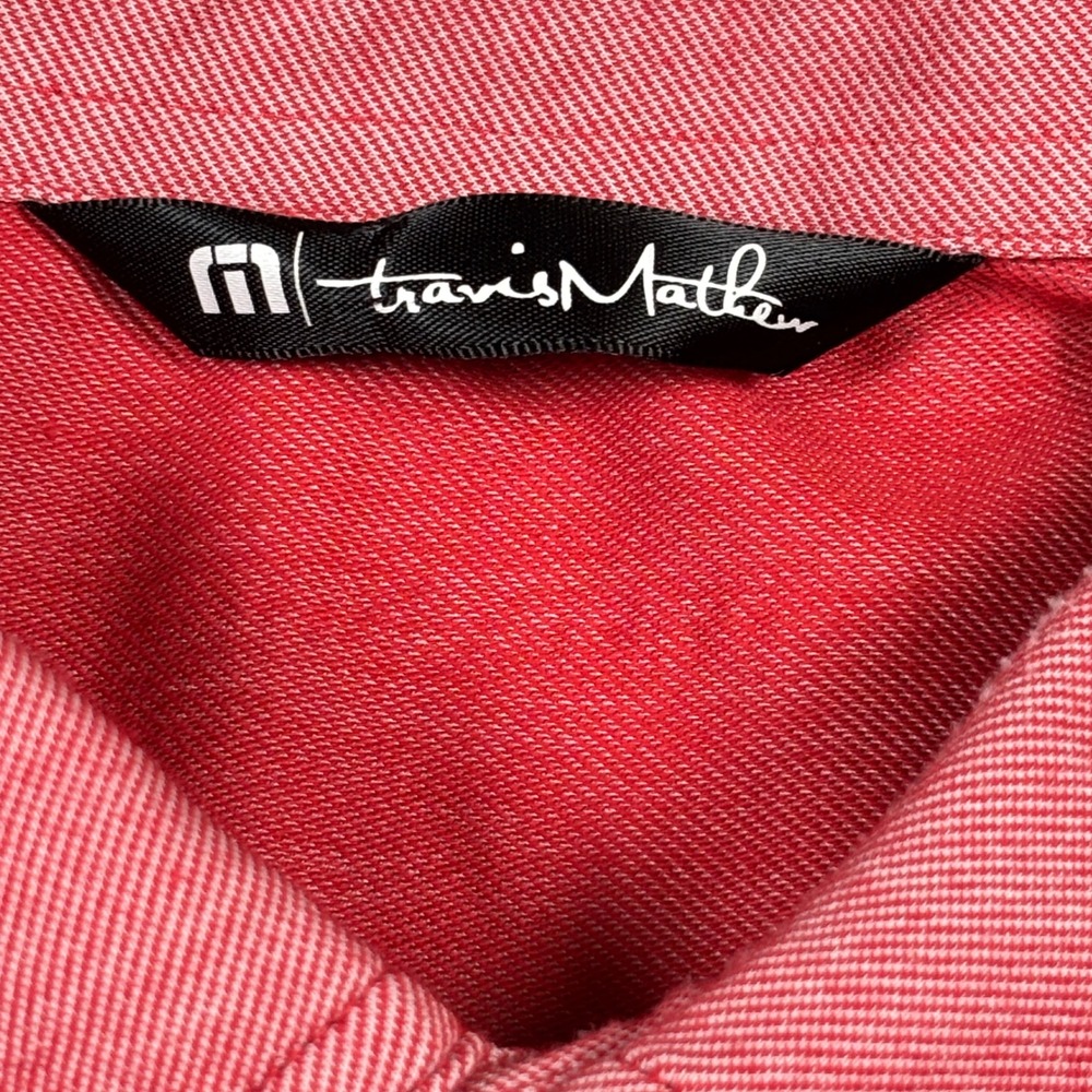 Travis Mathew Polo Shirt Mens XXL Red Heathered Short Sleeve Pocket Golf‎ Pique - Picture 3 of 12